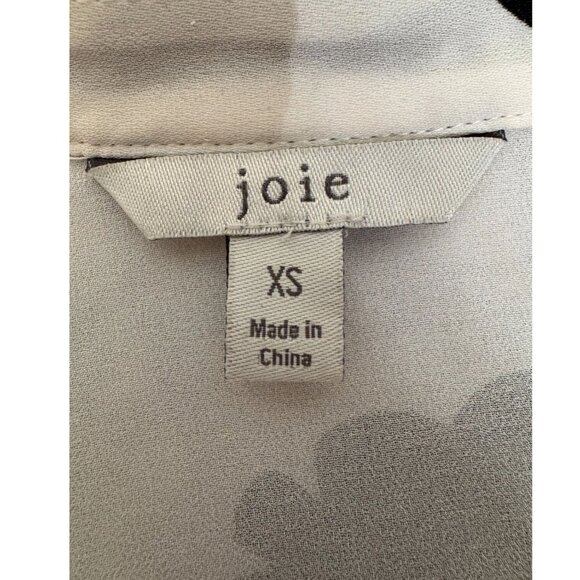 Joie KAYVAN Floral Silk Blouse, Porcelain / Black, Womens Size XS - Picture 7 of 7
